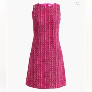 J. Crew Tweed Shift Mini Dress Berry And Brown Medley 00 Women’s Pink Preppy